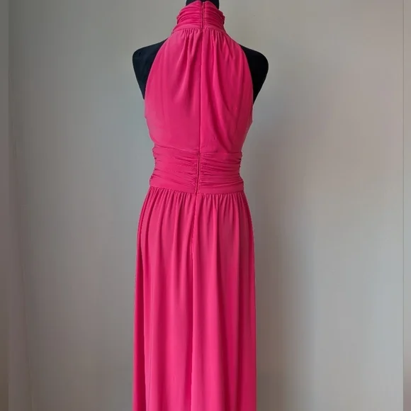 Eliza J High Neck Sleeveless Long Dress in Coral Pink Size 4 - Picture 11 of 14